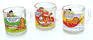 Juego de 3 tazas de café de vidrio Garfield McDonalds vintage 1978 y 1980 Jim Davis - Imagen 1 de 15