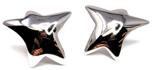 Rare Vintage Stephen Dweck Moderne Sterling Silver Star Clip On Earrings - Picture 1 of 11