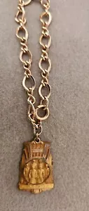 Vintage New York Dieges & Clust Religious Gloria Dei Medal Bracelet Gold Toned - Picture 1 of 5