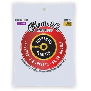 Martin MA175T 11-52 Custom Light Lifespan 2.0 Acoustic Guitar Strings 1-3 Packs - Picture 1 of 2