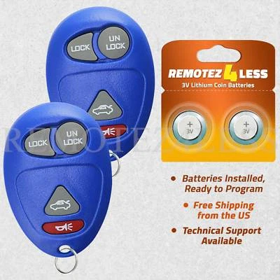 2 for 2001 2002 2003 2004 2005 Buick Century Keyless Entry Remote Car Key Blue Foto 1 de 4