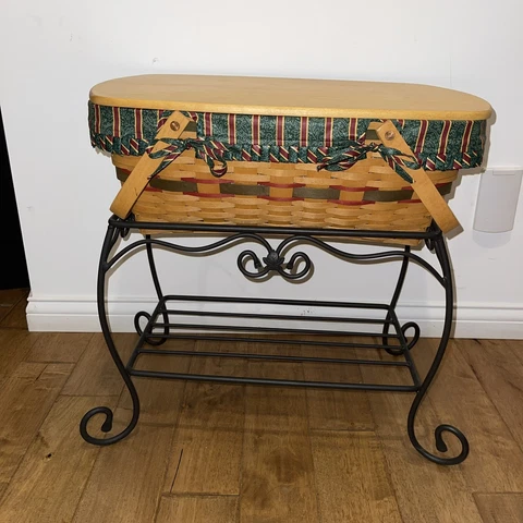 Longaberger HOSTESS Treasures Basket With Wrought Iron Stand 2001 Cover