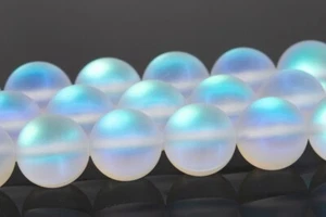 Matte White Mystic Aura Quartz Beads Round Loose Beads 6/8/10/12MM - Picture 1 of 12