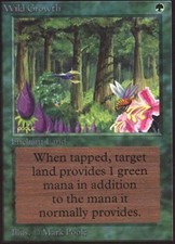 1x Wild Growth LP, English MTG Beta