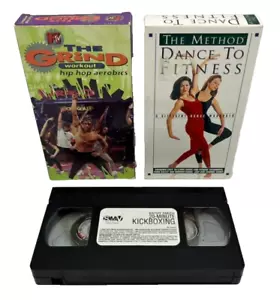 VHS Video Lot The Grind Hip Hop The Method Dance to Fitness Kathy Smith Kickbox - Picture 1 of 13