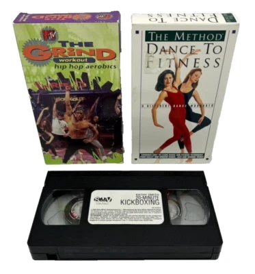 VHS Video Lot The Grind Hip Hop The Method Dance to Fitness Kathy Smith Kickbox - Image 1 of 4