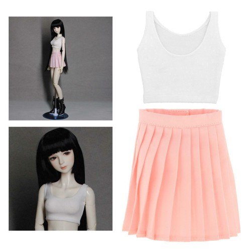 VETEMENTS 2x Vêtements De Poupées Jupe Plissée 1 3 BJD Dress Up Accessoires Faits à La