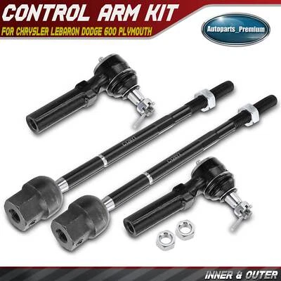 4x Inner&Outer Tie Rod End for Chrysler LeBaron Dodge 600 Plymouth Voyager 86-95 - Image 1 of 4