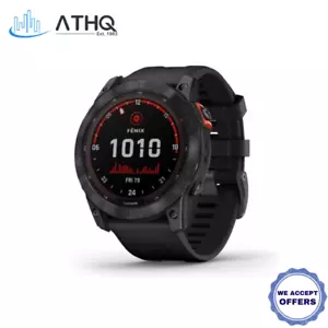 Smartwatch GPS Garmin Fenix 7X Solar Edition grigio ardesia cinturino nero 010-02541-01 - Foto 1 di 6