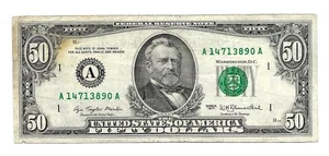 LOOK! -1977- $50.DOLLAR NOTE (14713890) IN VERY GOOD CONDTION, FROM BOSTON. - Picture 1 of 6