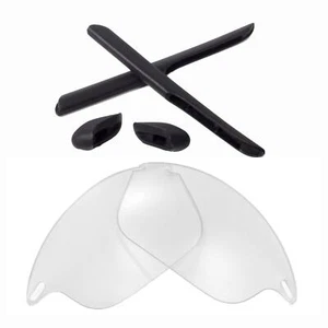 Lentes transparentes no polarizadas y kit de goma negra Walleva para chaqueta rápida Oakley - Imagen 1 de 7