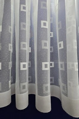 White Lace Cheap Net Curtains Rod Slot Ready to Use Sold By the Metre 11 Drops - Image 1 of 2