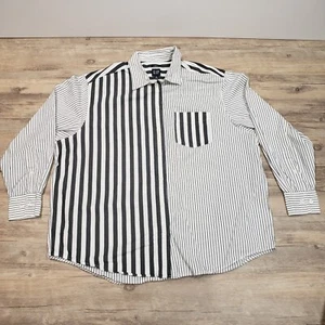 Gap The Big Shirt Mens M Black and White Striped Long Sleeve Button Up Cotton - Picture 1 of 16