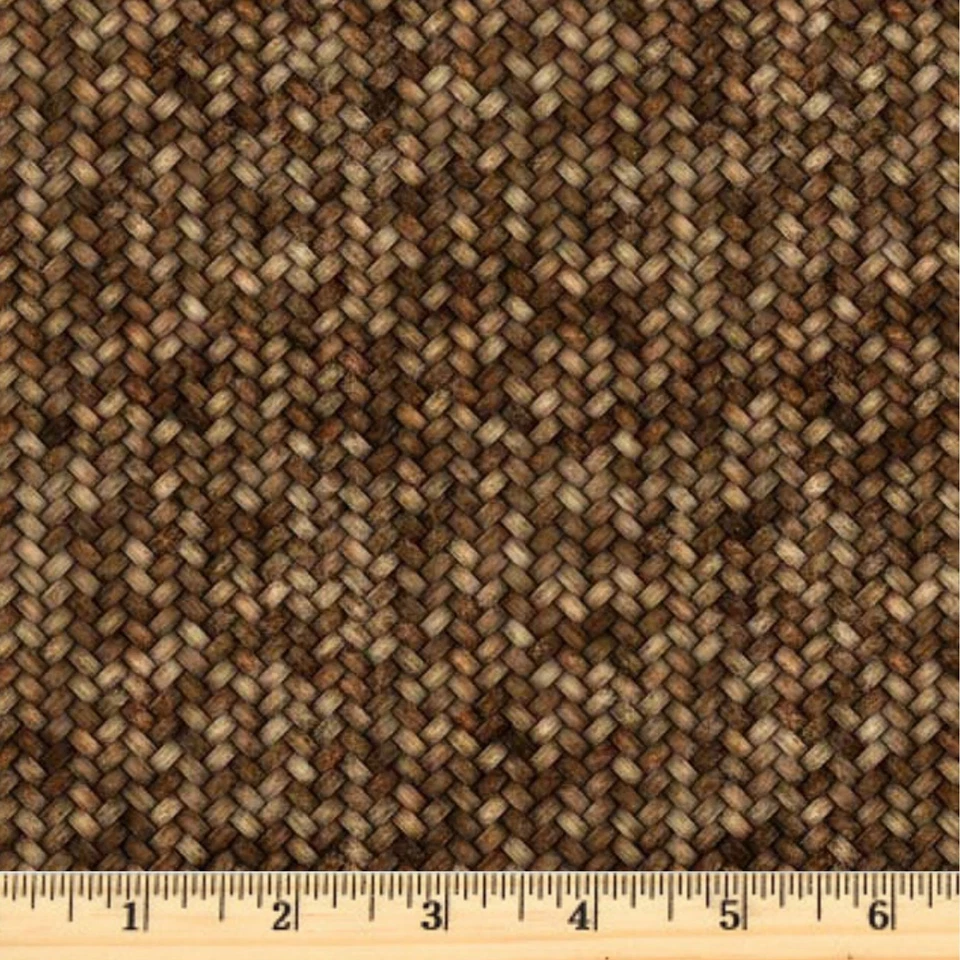 Cotton Tails Brown Basket Weave Blender Cotton Fabric 30085 A By the half yard - Image 1 of 1