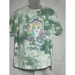 Dolly Parton Graphic Tee - Green Tie-Dye "What Would Dolly Do?" M/L - Picture 1 of 5