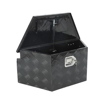 26 Inch Aluminum Trailer Tongue Box Pickup truck Tool Box Black(26''X13.3"X12") - Image 1 of 4