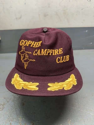 Vintage Gold Leaf Gopher Campfire Club Snapback Trucker Hat One Size - Image 1 of 4