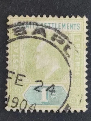 Straits Settlements 1902 King Edward VII Wmk Crown CA 1c - 1v Used #3 - Image 1 of 2