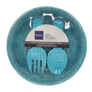 Better Homes and Garden 3 piece Serving Salad Pasta Bowl Teal/Blue Melamine NEW - Picture 1 of 4