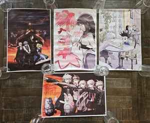 Anime Lot Of 4 Color Print on Vinyl Canvas Wall Art 18.25" X 12.5". - Picture 1 of 1