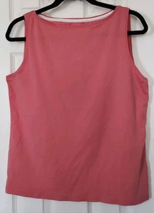 Haut femme col bateau sans manches en coton prima corail Talbots taille XLp - Photo 1/3