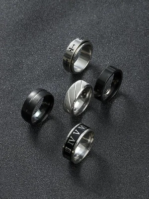 Anillos de Titanium En Plata S925 Sortijas Para Hombre Joyeria Fina Anel Regalos - Image 1 of 4