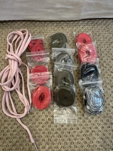 Cordones planos dobles capas para zapatos cuerdas para botas zapatillas zapatos deportivos.12 pares - Imagen 1 de 4