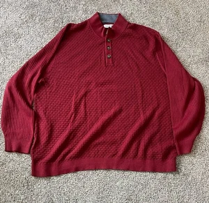 Tommy Bahama großer roter Herrenpullover 3XLB sandbar geknöpft Stehkragen - Bild 1 von 7