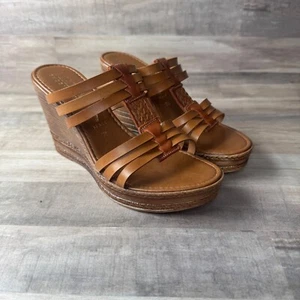 Italian Shoemakes Women's 7.5 Brown Wedges 3.5" Made in Italy - Picture 1 of 8