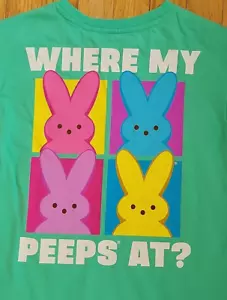 NEW Kids Size 8 WHERE MY PEEPS AT Short Sleeve Easter T Shirt Green - Picture 1 of 7