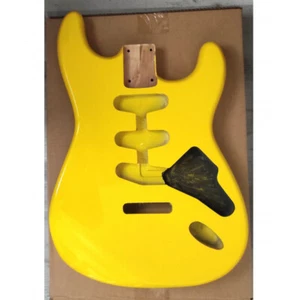 Corps en aulne 2 pièces Vernis style Stratocaster SSS, Graffiti Yellow - Picture 1 of 3