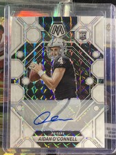 2023 Panini Mosaic Aidan O'Connell Auto Autograph RC Rookie White Prizm #d 24/25