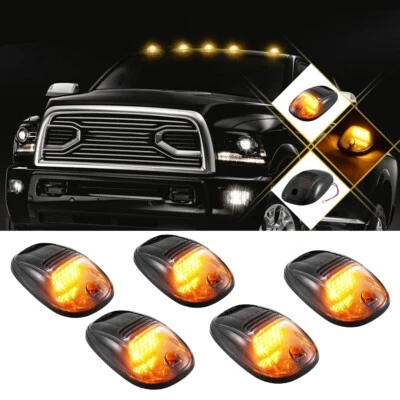 5X LED Smoked Amber Cab Marker Lights for 2003 - 2018 Dodge Ram 2500 3500 4500 - Image 1 of 4