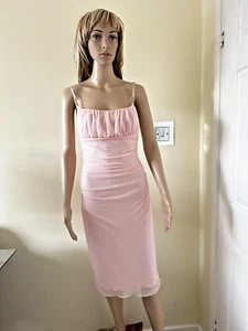 Womens Morgan Pink Sleeveless Ruched Dress Size 8 BNWOT Free Post - Picture 1 of 20
