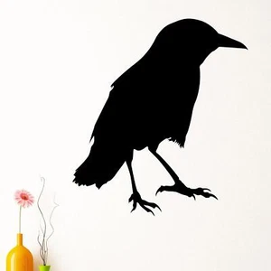 Standing Crow Raven Bird Silhouette Wall Sticker Decal Transfer Animal Vinyl UK - Picture 1 of 36