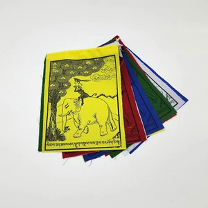 Four Harmonious Animals Friend Tibetan Prayer Flags - Picture 1 of 7