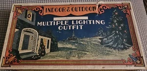 Vintage 1930 Innen Außen Weihnachten mehrere Beleuchtung Outfit Draht Lichterkette - Bild 1 von 14