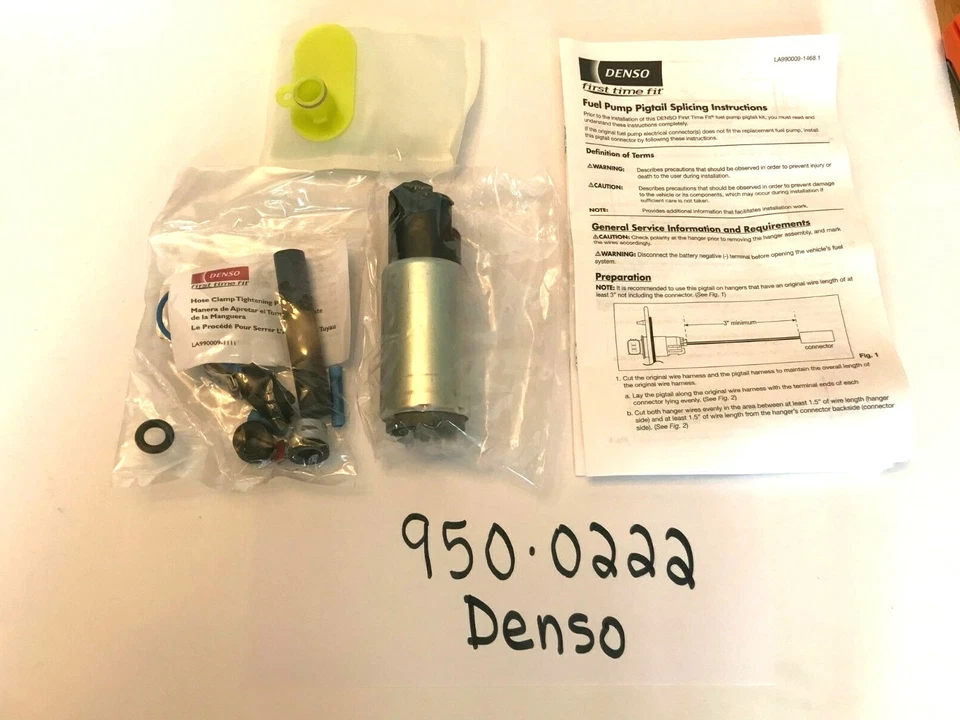 950-0222 Fuel Pump & Strainer Set DENSO 06 07 2006 2007 Honda Accord Hybrid 3.0L - Image 1 of 1