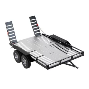 KYX Machined RC Alloy Flatbed Dual Axle Car Trailer Kit for 1/10 Scale 445*270mm - Picture 1 of 8