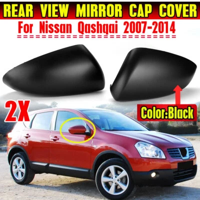 2x Nuevo Tapa Tapa Espejo Espejo Ala Izquierda + Derecha Negra PARA NISSAN QASHQAI 2007-2014 Foto 1 de 4