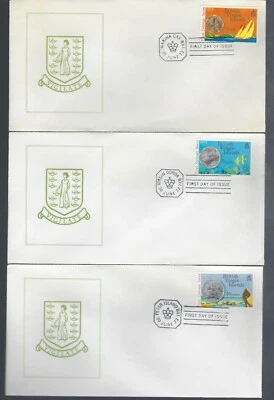 BRITISH VIRGIN ISLANDS  SCOTT # 254-9 COINS & BEACH SCENES FDC'S   - Image 1 of 2