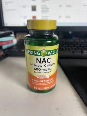 Spring Valley NAC N-Acetyl Cysteine 600 mg Immune Support 60 Capsules 04/2025 - Image 1 of 3