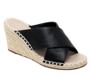 Charles by Charles David NOTCH Black Wedge Espadrille Sandal Women's 7.5 NEW - Picture 1 of 9