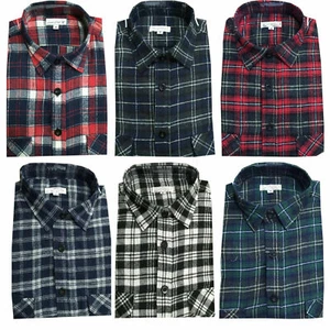 Mens New Flannel Brushed Fleece Lumberjack Cotton Check Causal Shirt Work Top - Picture 1 of 7
