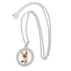 Yorkshire Terrier Dog Silver Colour Necklace With Diamante Pendant And Gift Box