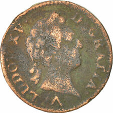 [#491069] Coin, France, Louis XV, Sol à la vieille tête, Sol, 1770, Lille, VF