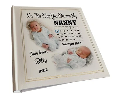 Large personalised photo album, Birthday gift for Nanny Grandma, Photo book gift - Image 1 of 4