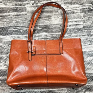 KATTEE Brown Leather Double Handle Designer Tote Large Shoulder Hand Bag Purse - Picture 1 of 12