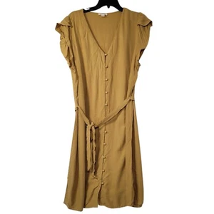 Goodthreads Damen Fließendes Twill Tulpen Kurzarm Bindeband Kleid Senf XL - Bild 1 von 10