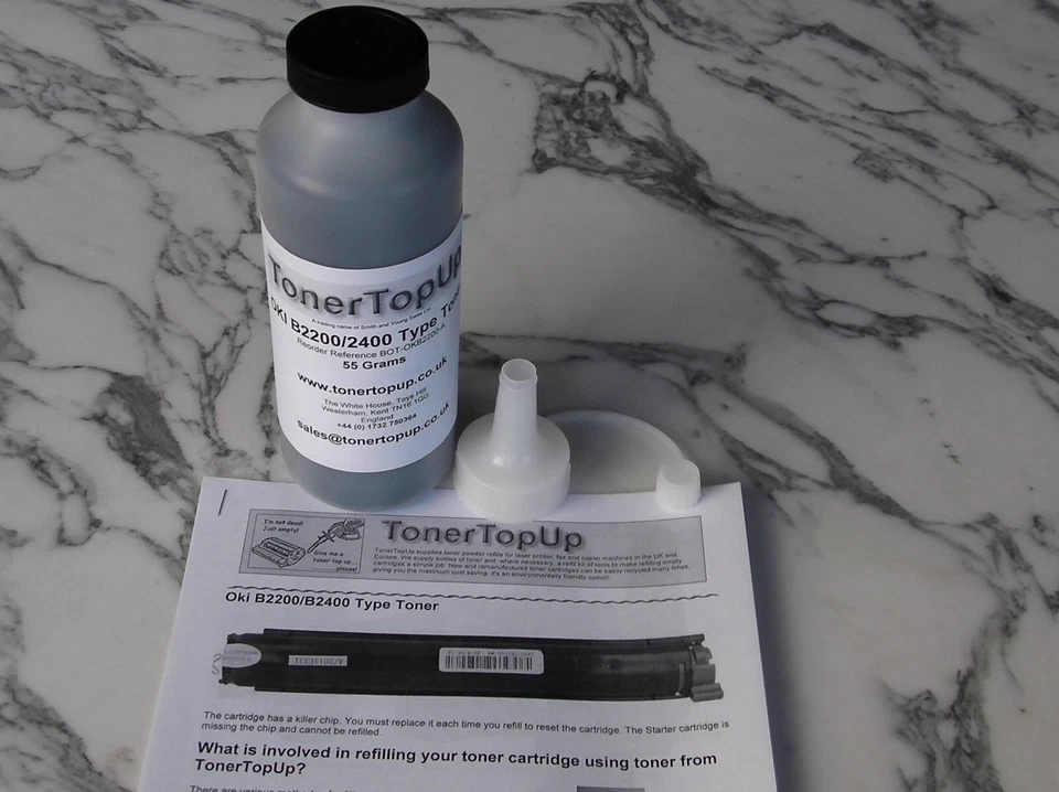 Bottle of Toner Refill for Oki B2200 B2400 43640301 43640302 43650301 no Chip - Image 1 of 2
